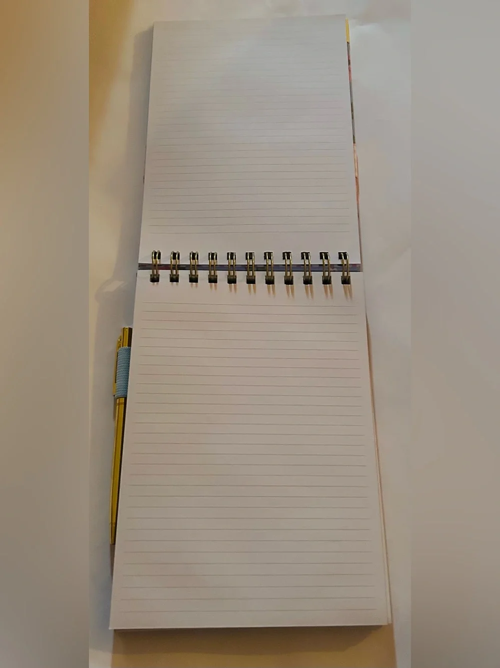 New Laura Ashley Floral Spiral Steno Pad  Gold Accents Gold Pen Vietnam